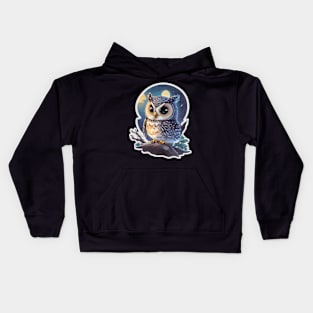 The Owl In The Moonlight Kids Hoodie